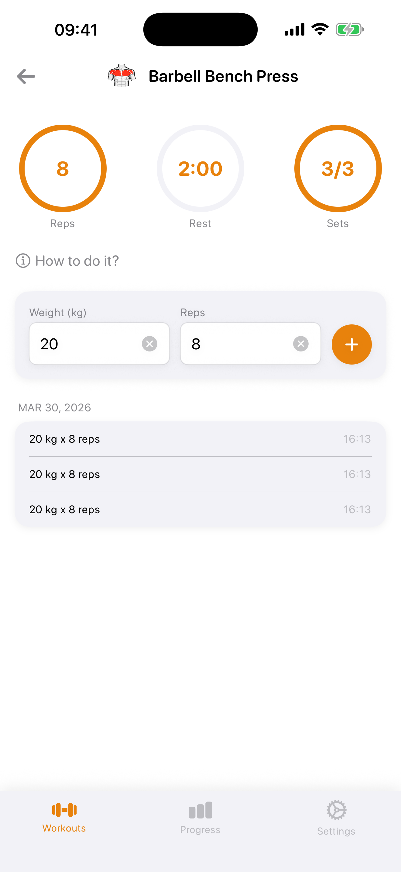 Exercise logging