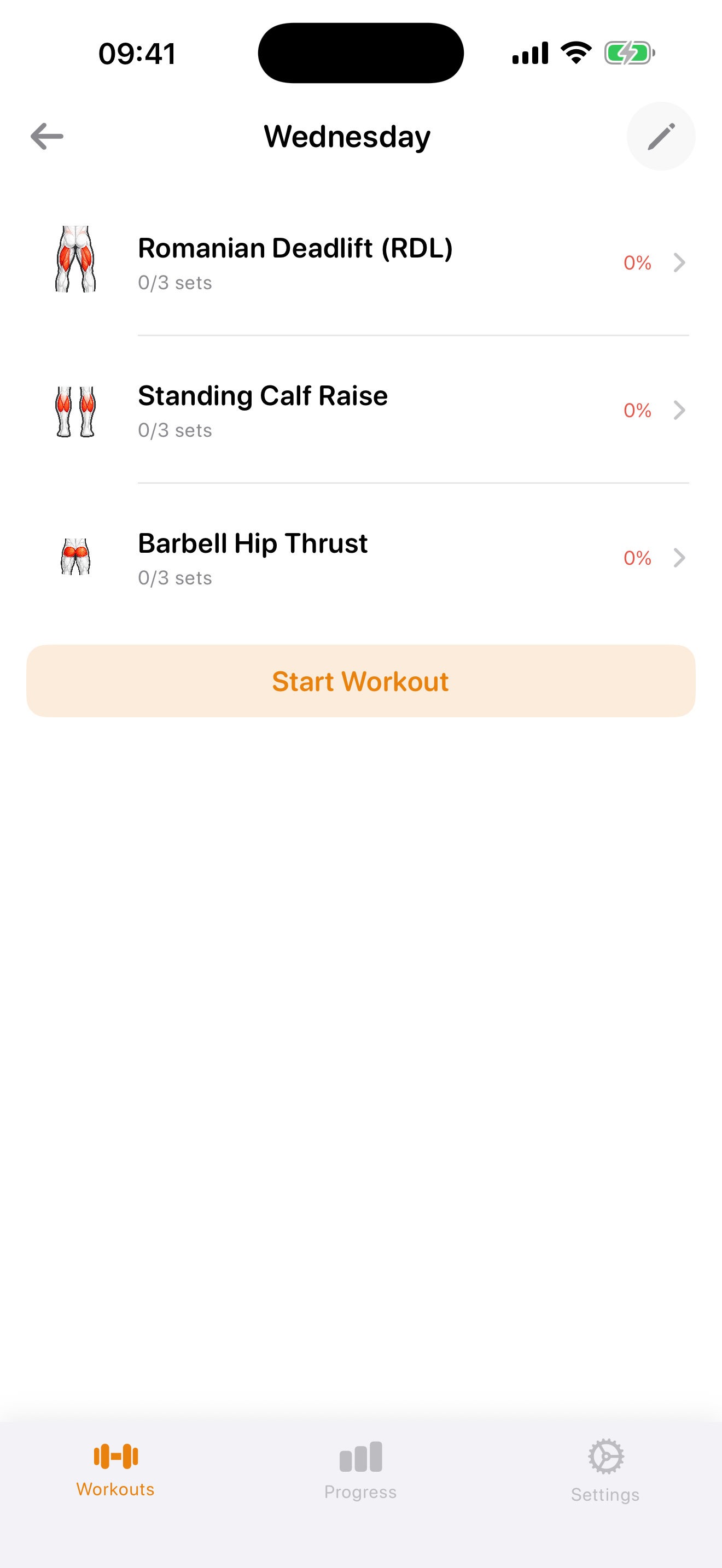 Workout detail